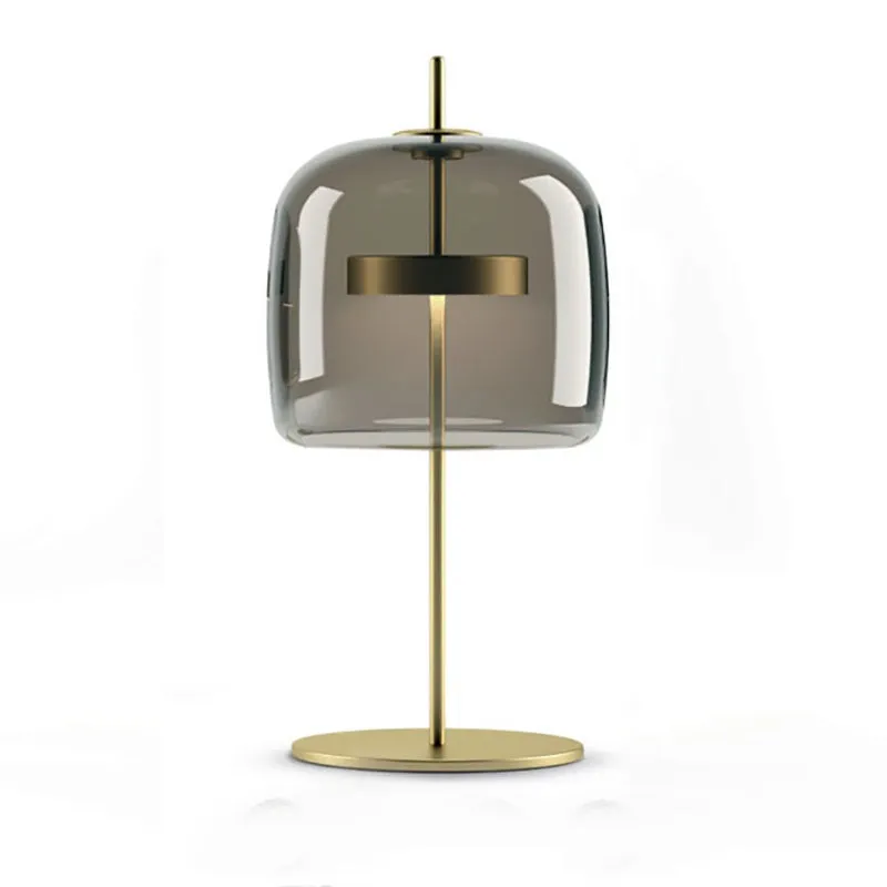 Stellar Modern Glass and Gold Table Lamp