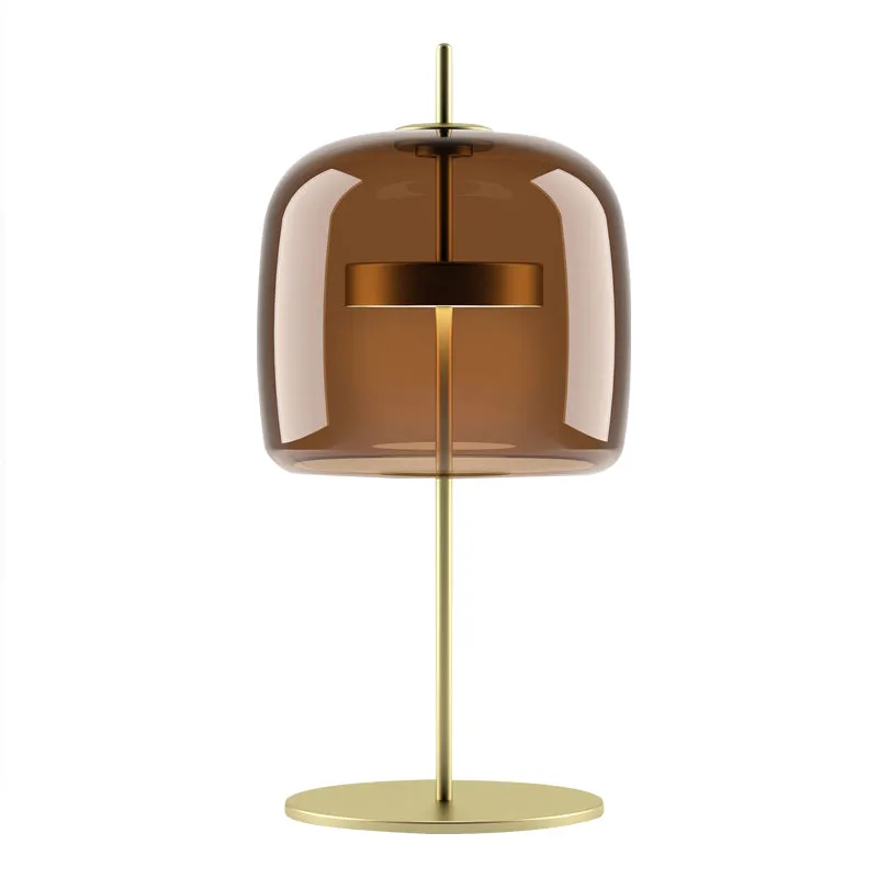 Stellar Modern Glass and Gold Table Lamp