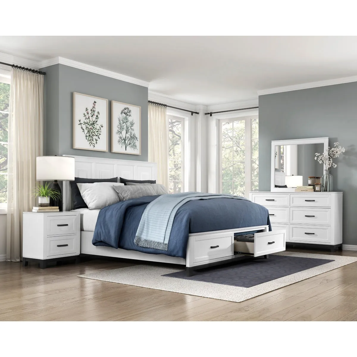 Storage Queen Platform Bed - Footboard Storage, High Volume Keywords