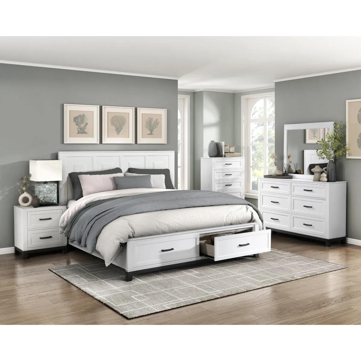 Storage Queen Platform Bed - Footboard Storage, High Volume Keywords