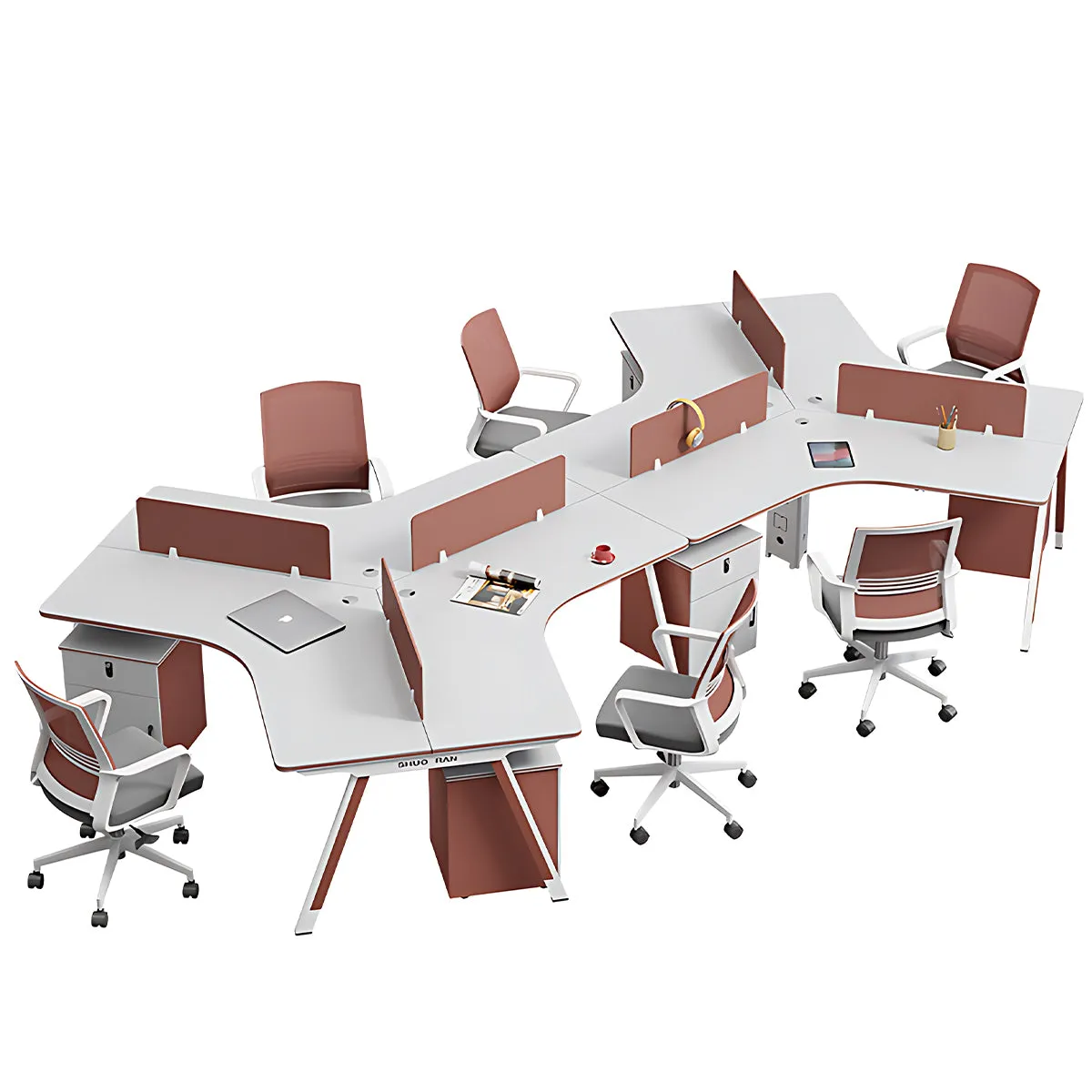 Stylish and Minimalist Modular Functional Office Desk with Privacy Panel Design