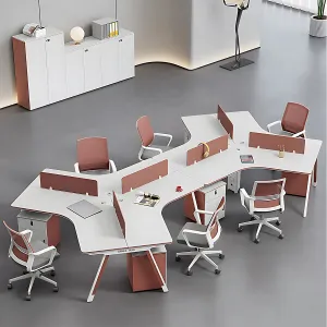 Stylish and Minimalist Modular Functional Office Desk with Privacy Panel Design