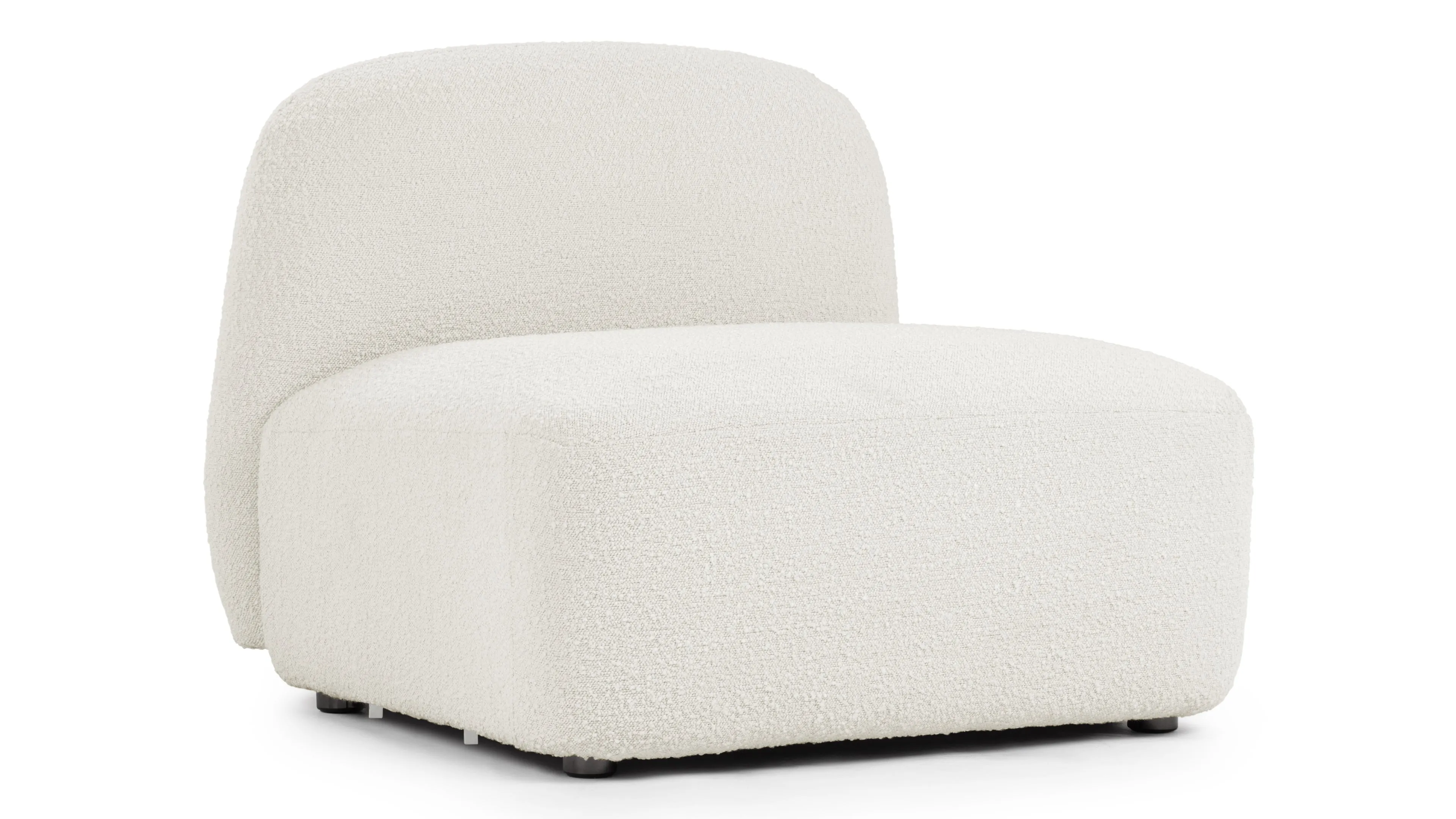 Sundae Lounges - Sundae Lounges Sofa Module, Armless, White Boucle