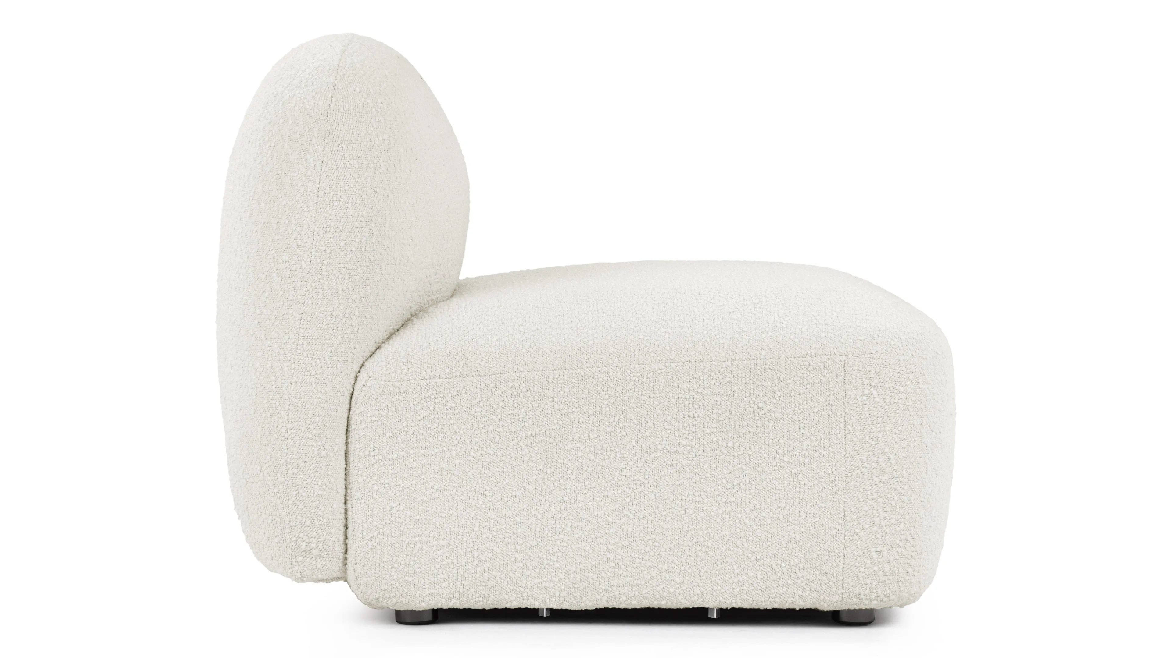 Sundae Lounges - Sundae Lounges Sofa Module, Armless, White Boucle