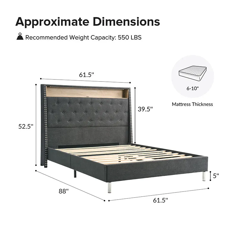 Tomas 61.5" Storage Bed with Built-in Outlets and Night Light