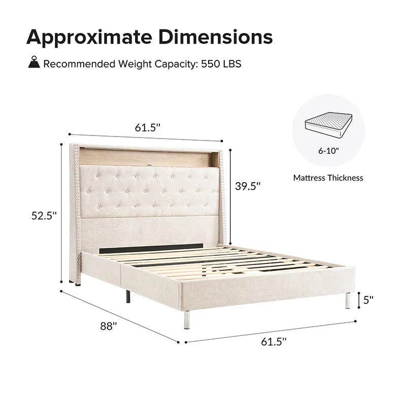 Tomas 61.5" Storage Bed with Built-in Outlets and Night Light