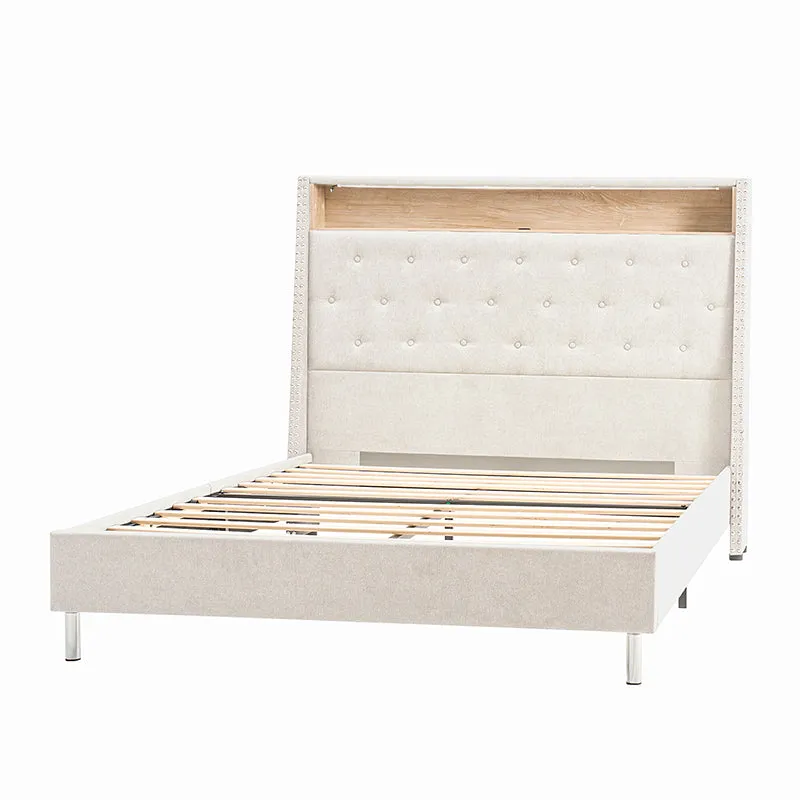 Tomas 61.5" Storage Bed with Built-in Outlets and Night Light