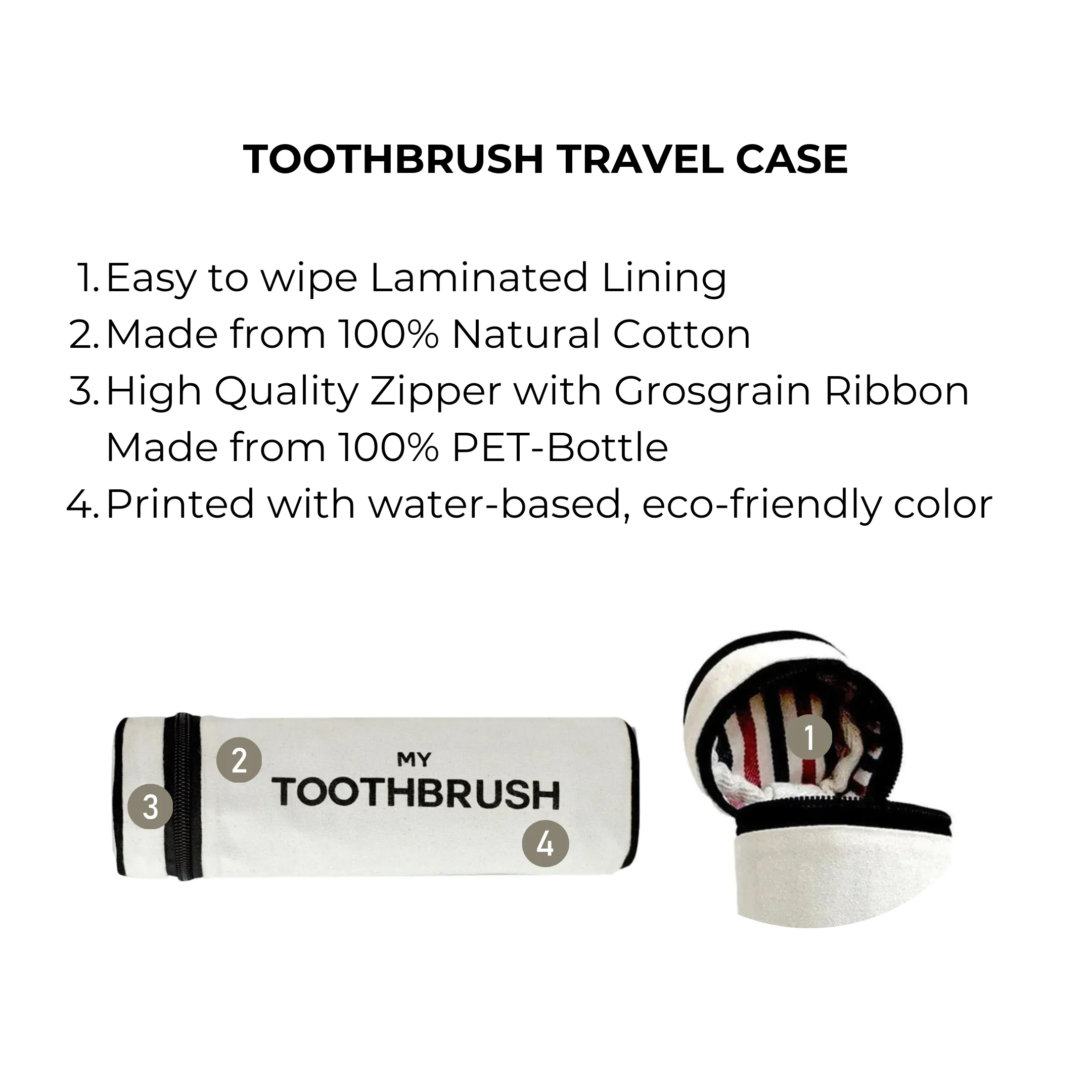 Toothbrush Travel Case, Cream