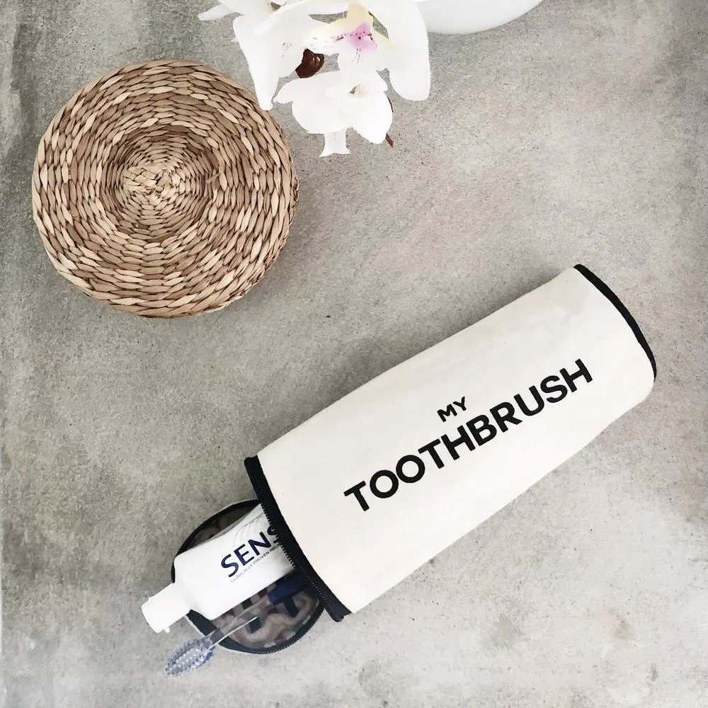 Toothbrush Travel Case, Cream