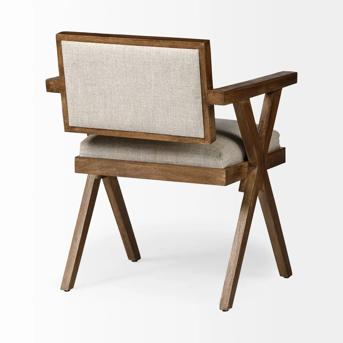 Topanga Dining Chair Cream | Medium Brown Wood