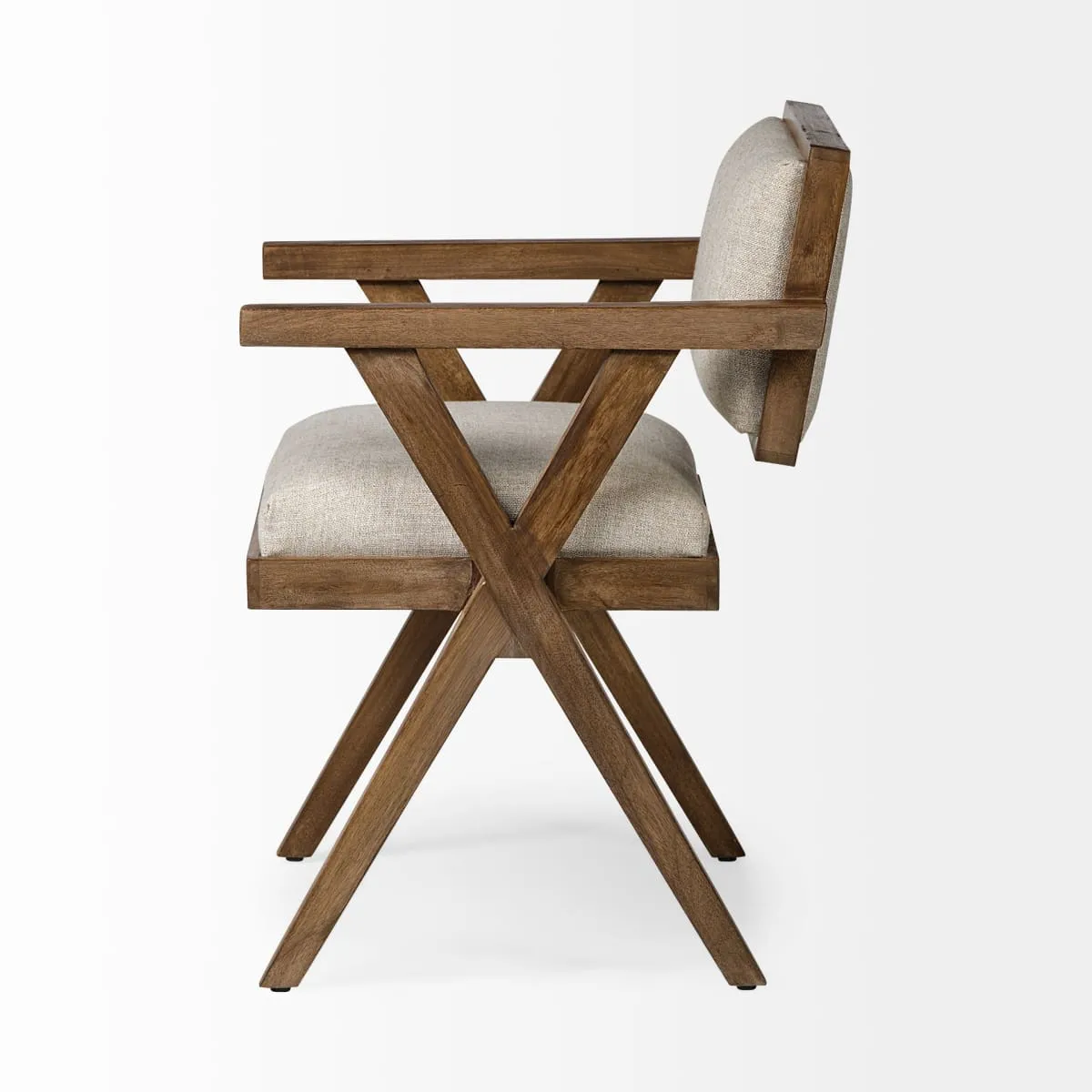 Topanga Dining Chair Cream | Medium Brown Wood