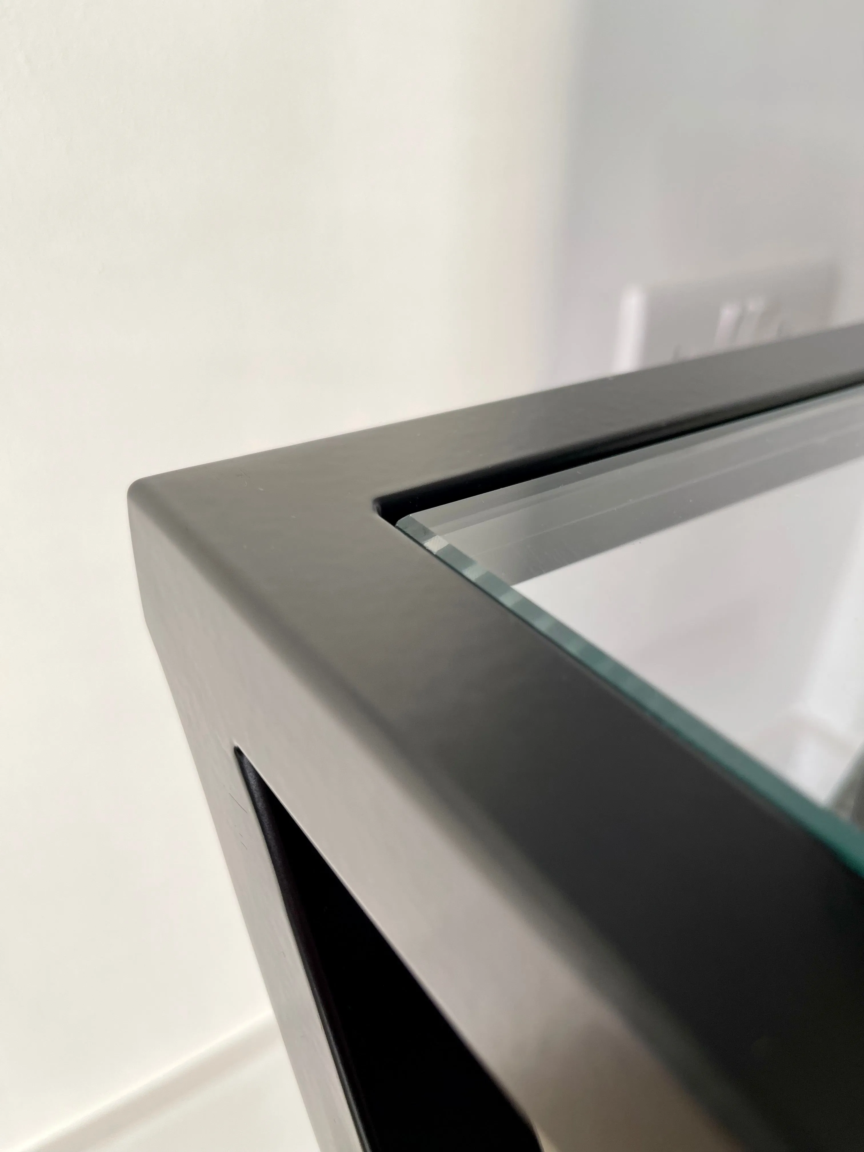 Twisted Glass Matte Black Side Table