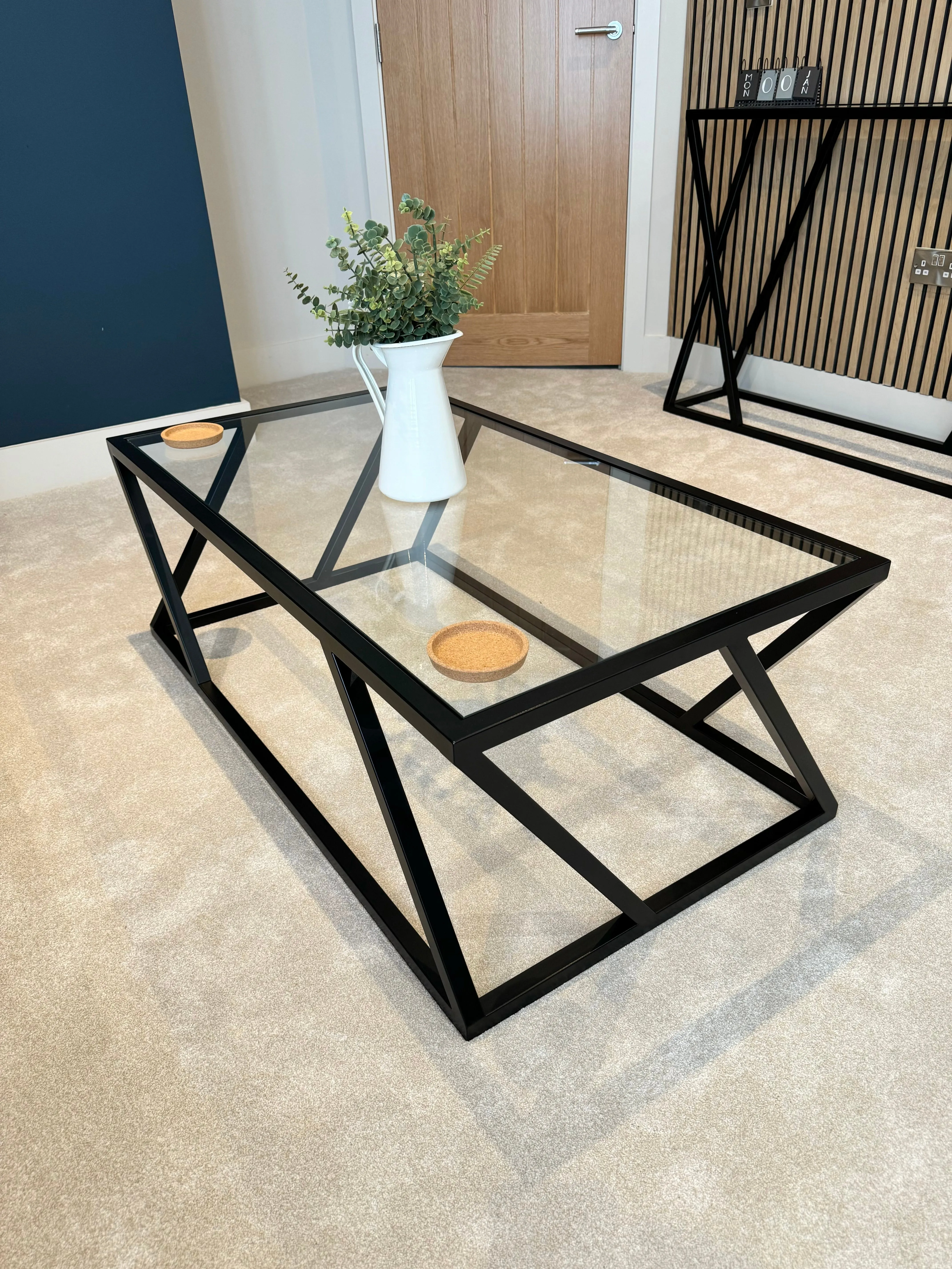 Twisted Glass Metal Coffee Table