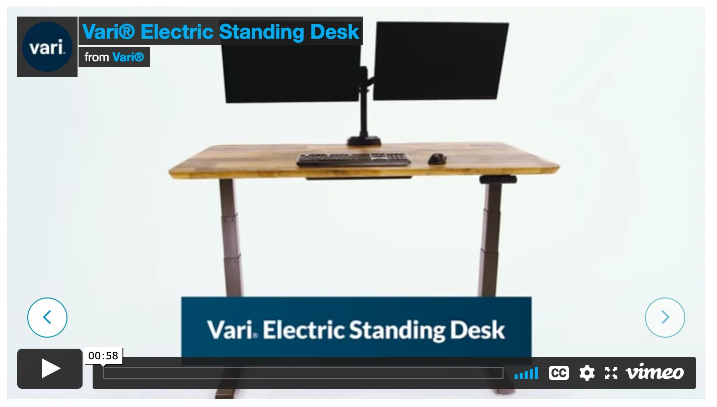 Vari® Electric Standing Desk 48x30 with Comfort Edge™