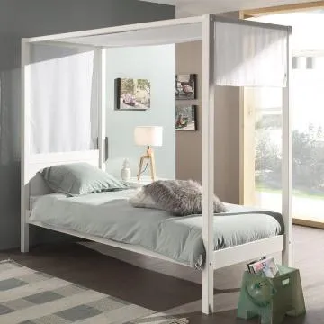 Vipack - Pino Canopy Single Bed - White