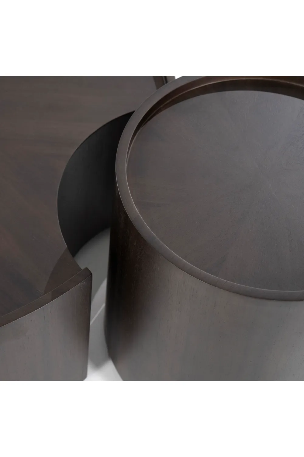 Walnut Round Nesting Coffee Tables (2) | Eleonora Max