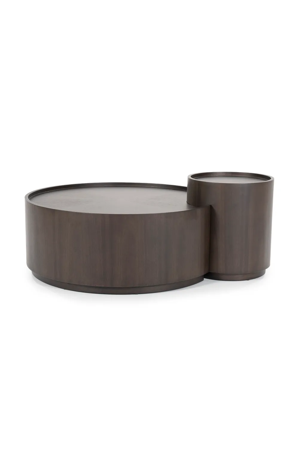 Walnut Round Nesting Coffee Tables (2) | Eleonora Max