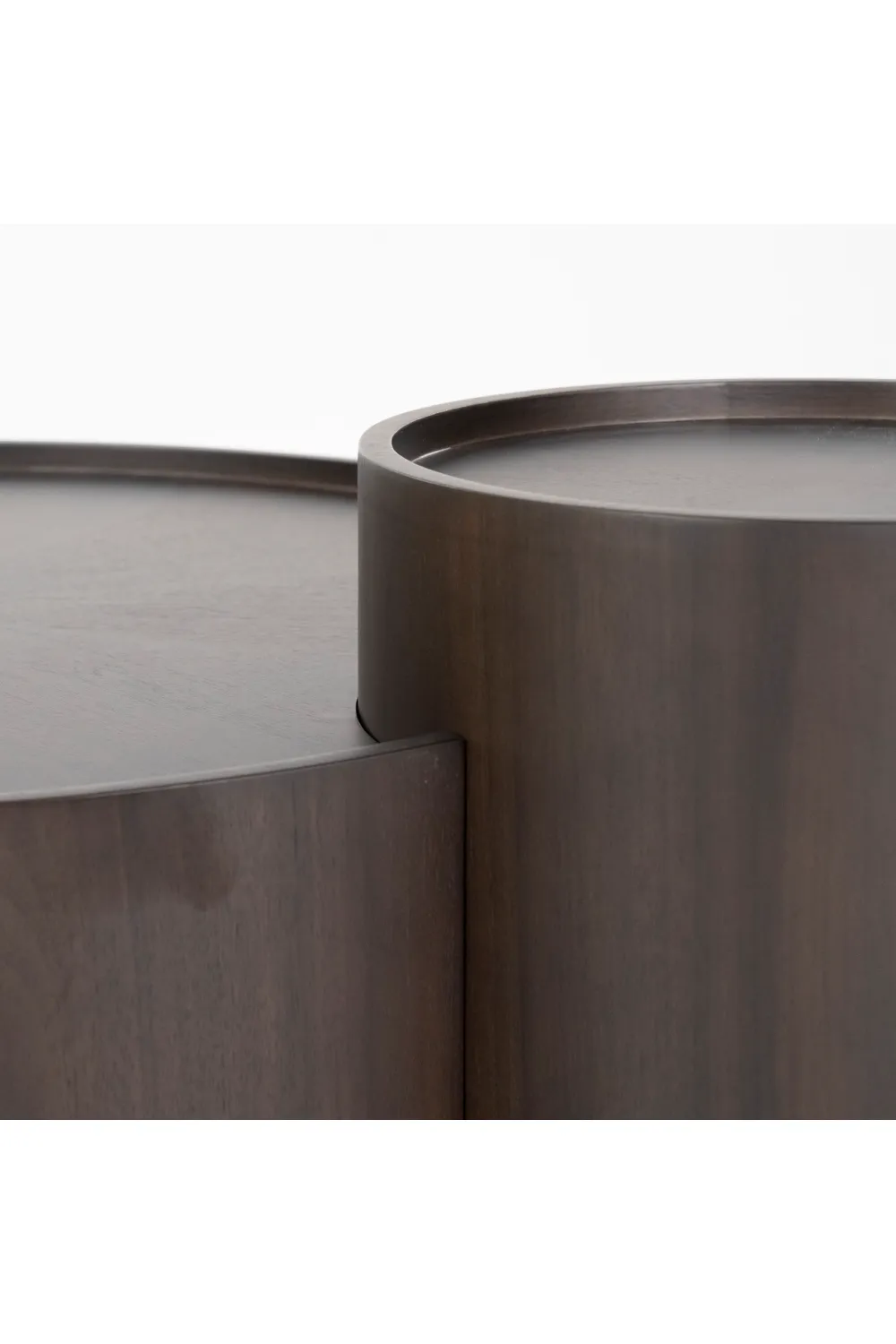 Walnut Round Nesting Coffee Tables (2) | Eleonora Max