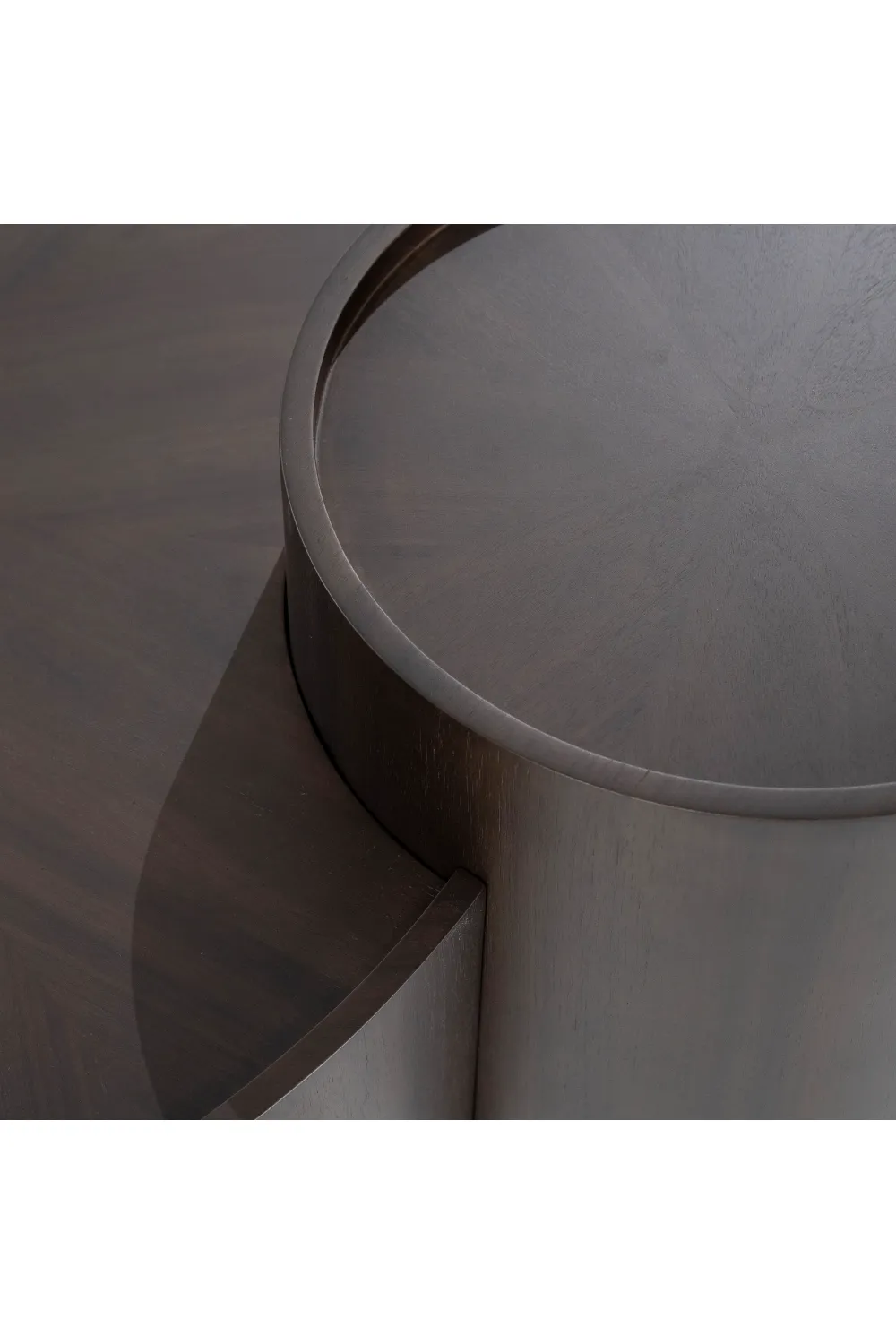 Walnut Round Nesting Coffee Tables (2) | Eleonora Max