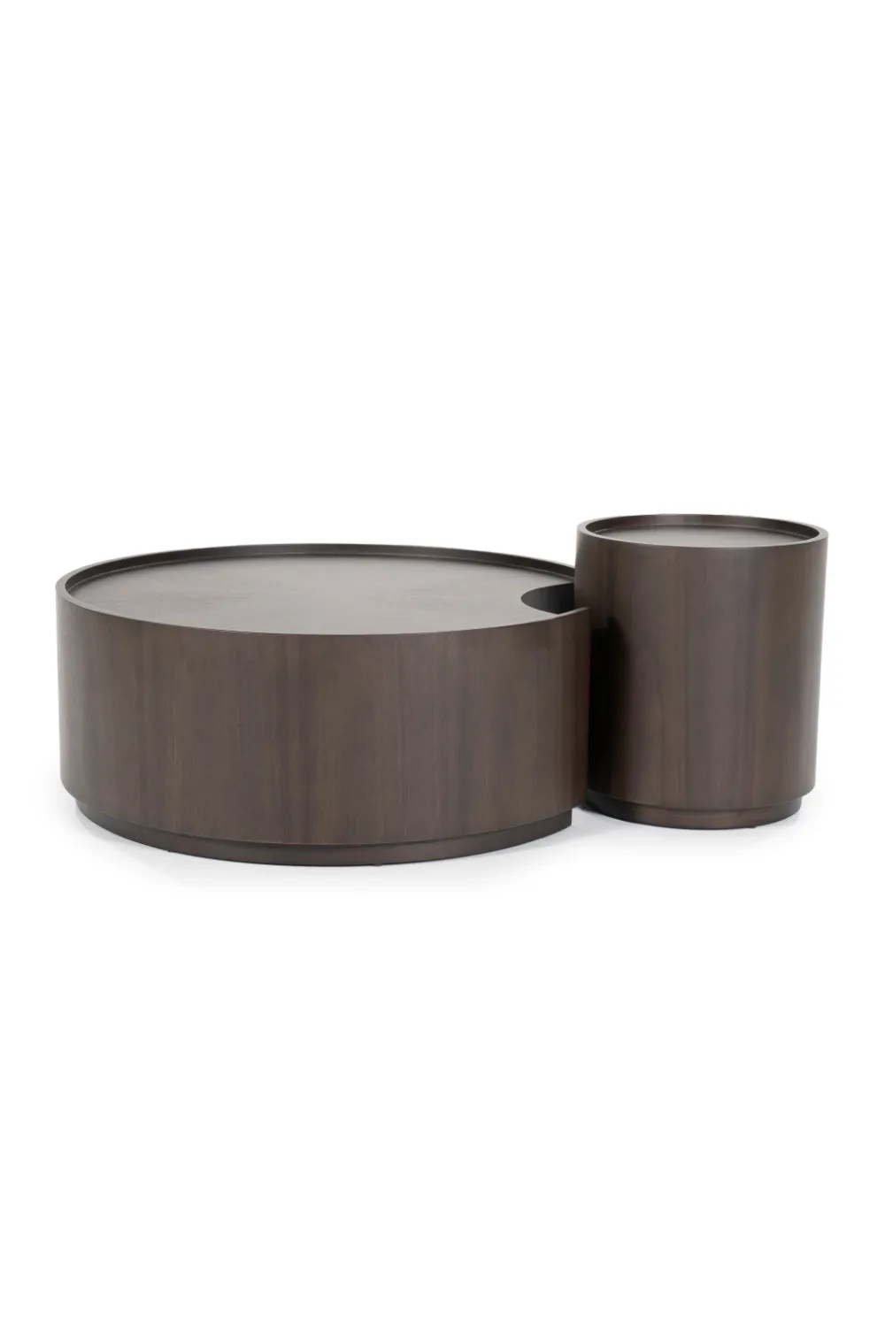 Walnut Round Nesting Coffee Tables (2) | Eleonora Max