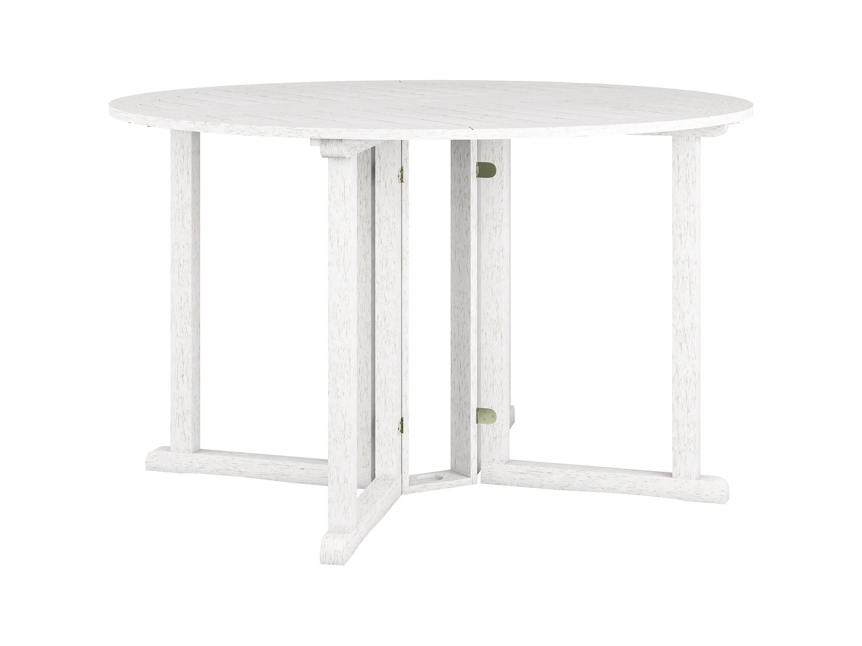 Washed White Outdoor Drop Leaf Table