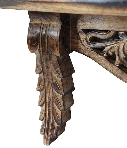 Wooden Hand Carved Floating Wall Shelf, Rack