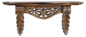 Wooden Hand Carved Floating Wall Shelf, Rack