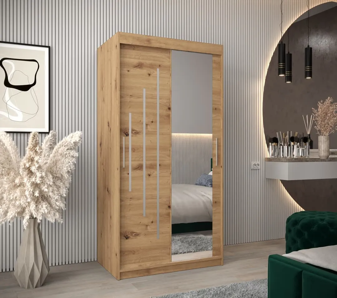 York II Sliding Door Wardrobe 100cm