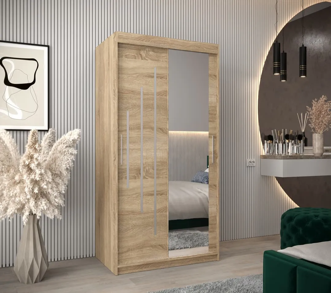 York II Sliding Door Wardrobe 100cm